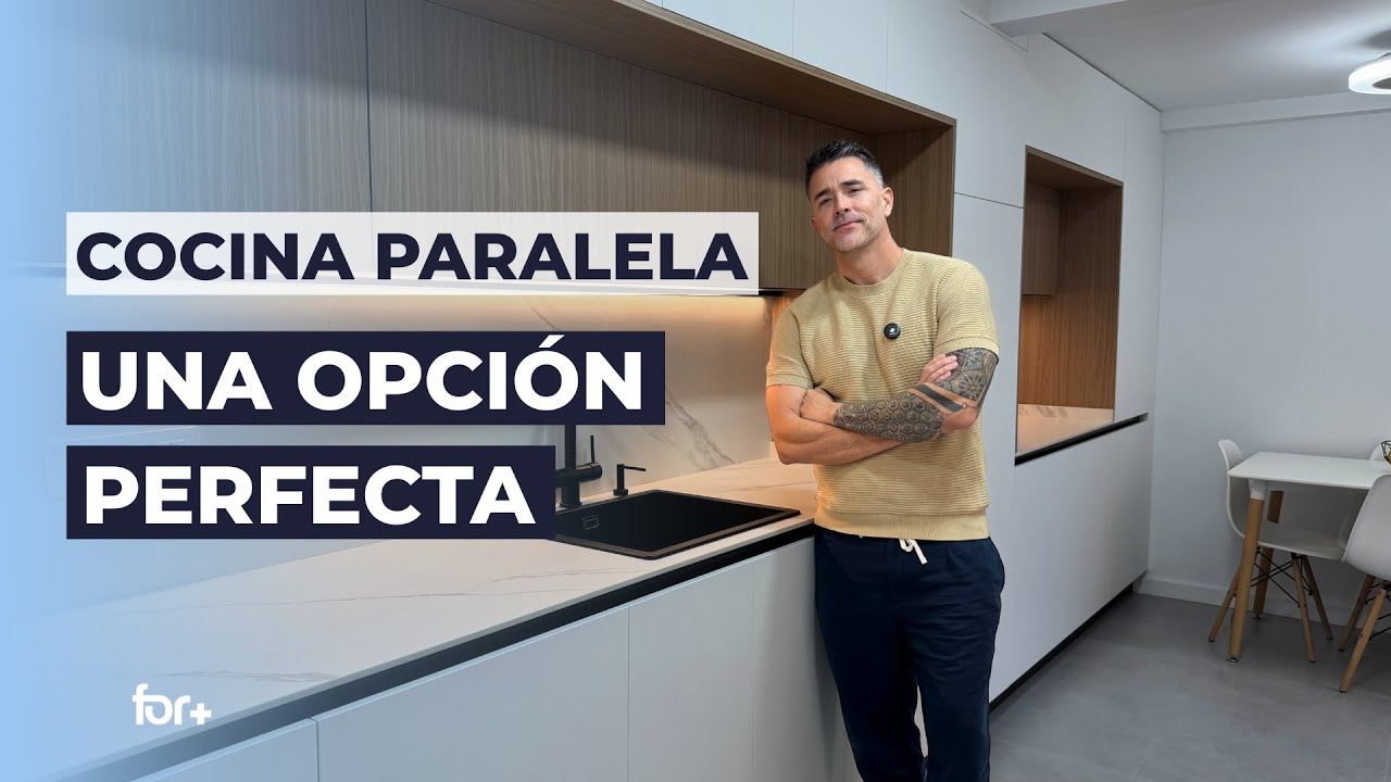Cocina paralela bien distribuida | Dónde poner el lavavajillas y por qué NO juntar placa y fregadero