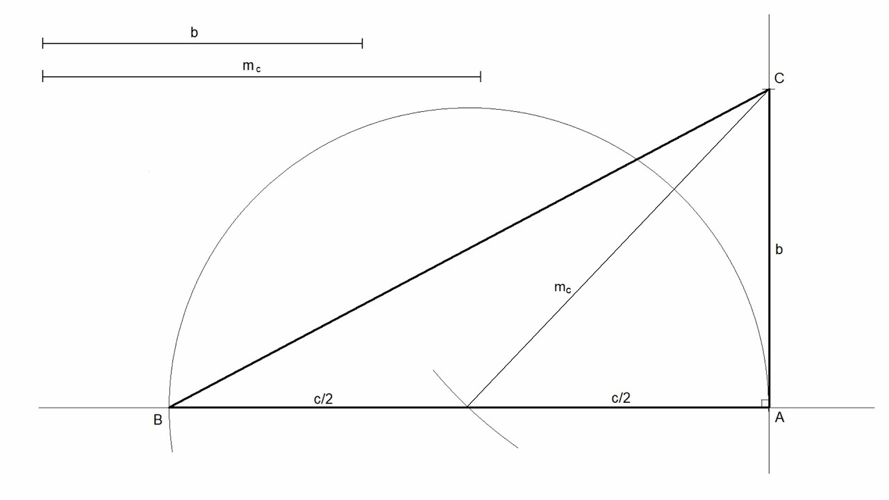 Triángulo rectángulo 📐 dado un cateto y la mediana del otro 📏