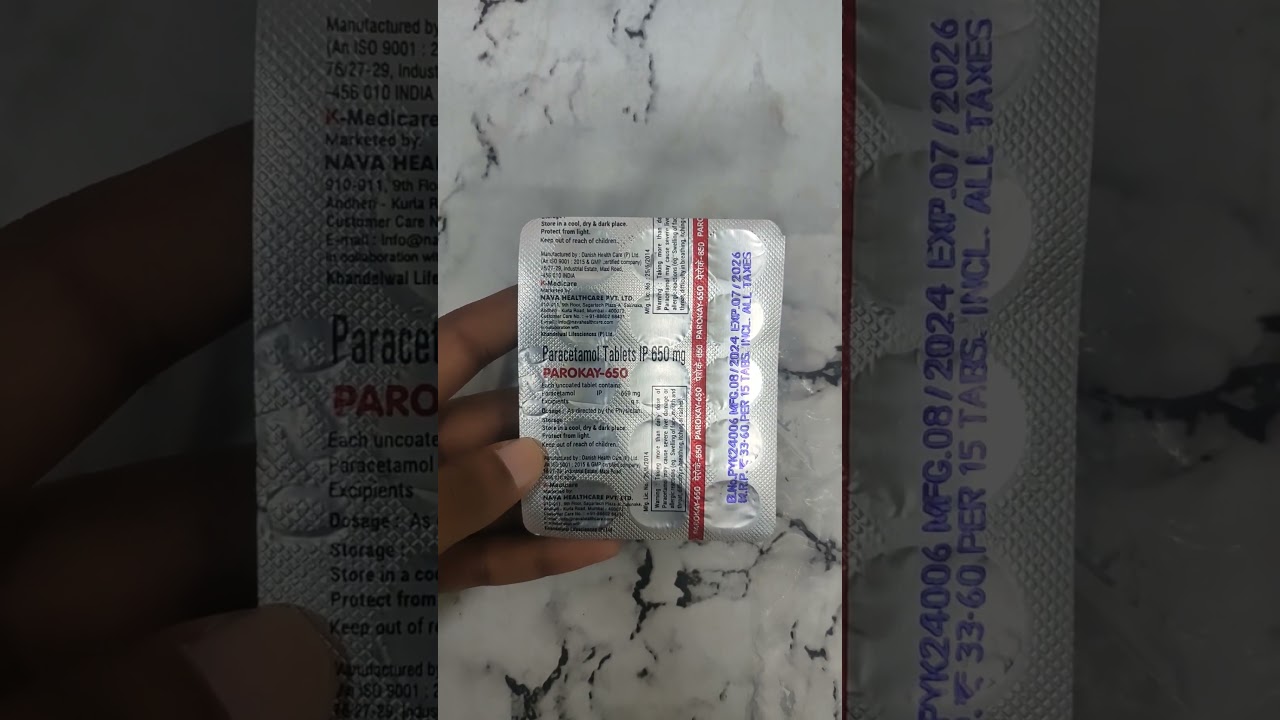 Parokay-650 Tablet#Paracetamol Tablet IP 650 Mg#medicine with swaraj