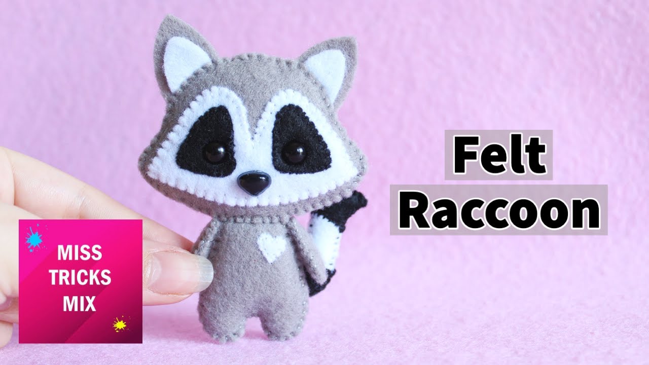 DIY: Cute Raccoon Felt Plush | Kawaii Craft | Felt Craft.