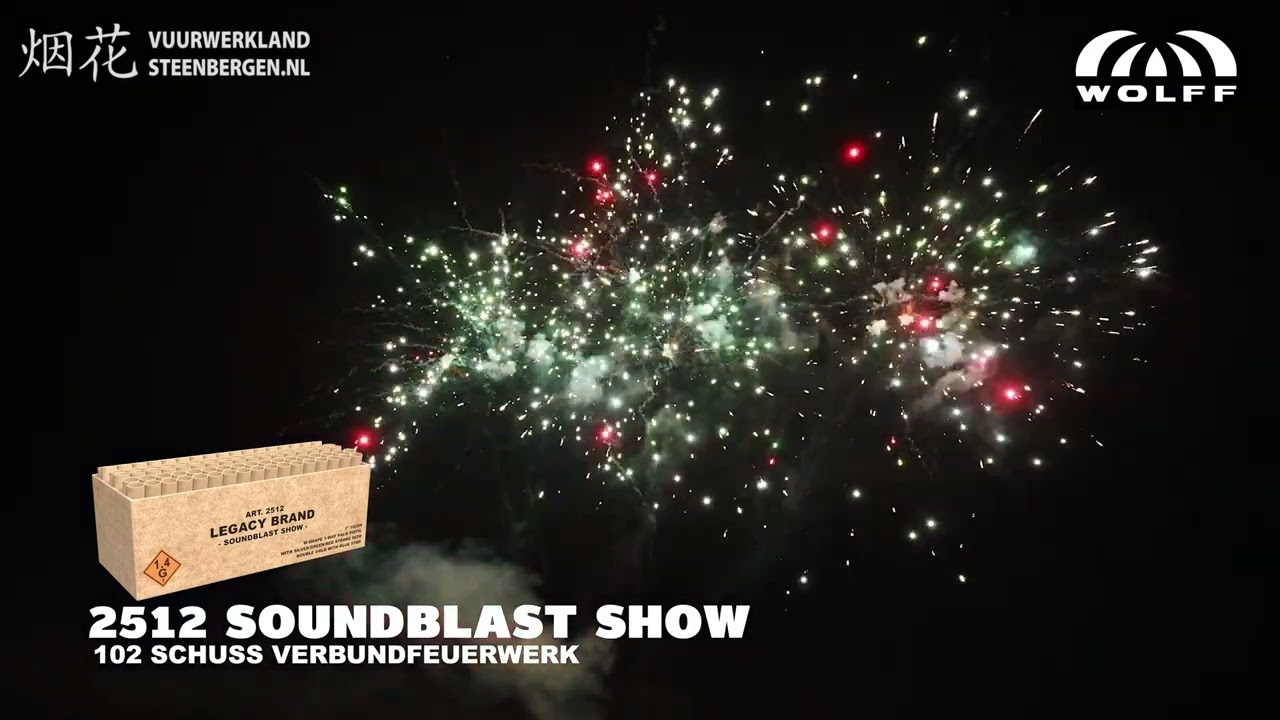 Soundblast Show vuurwerk | Legacy Brand | Vuurwerklandbestel.nl