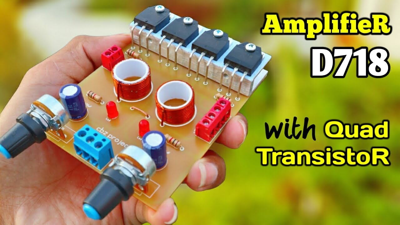 DIY Powerful Bass Stereo Amplifier With Quad D718 Transistors | JLCPCB