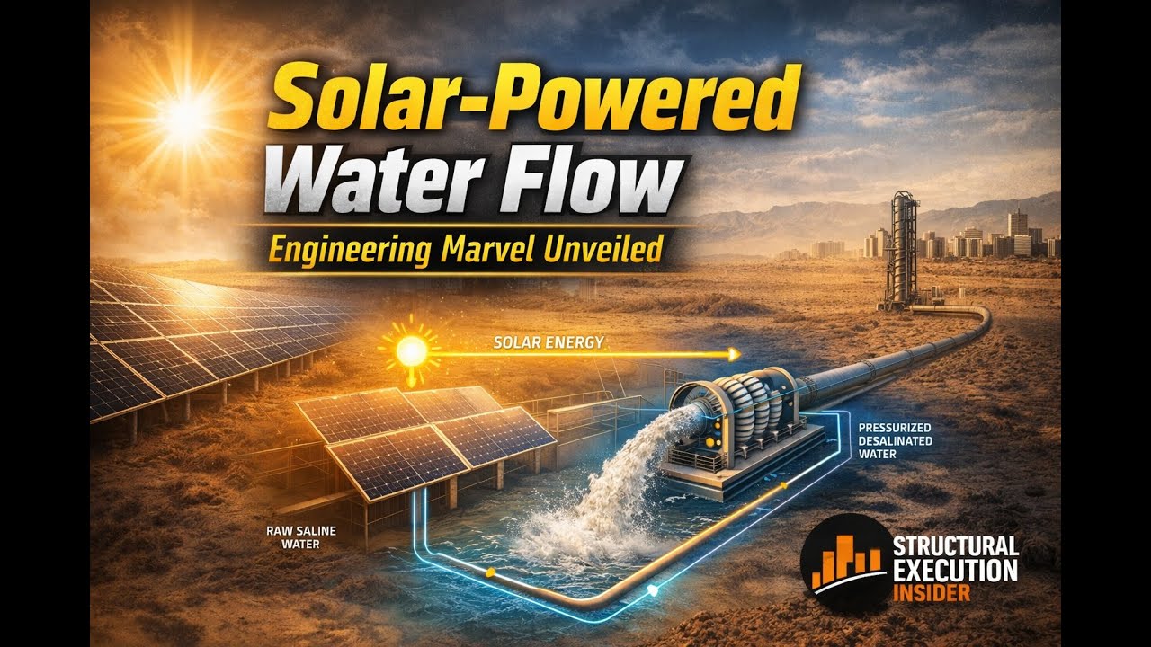 Solar-Powered Water Flow – Engineering Marvel Unveiled #SolarDesalination#RenewableEnergy
