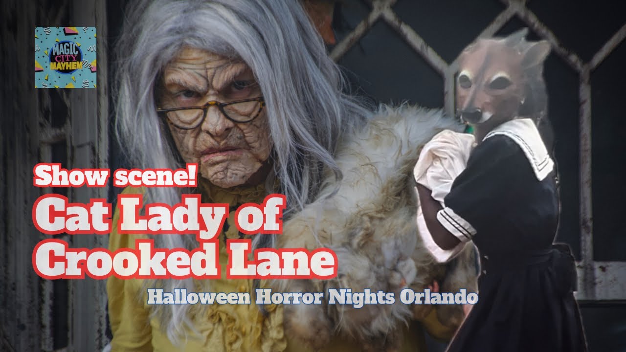 Cat Lady of Crooked Lane Show Scene at Halloween Horror Nights Orlando 2025
