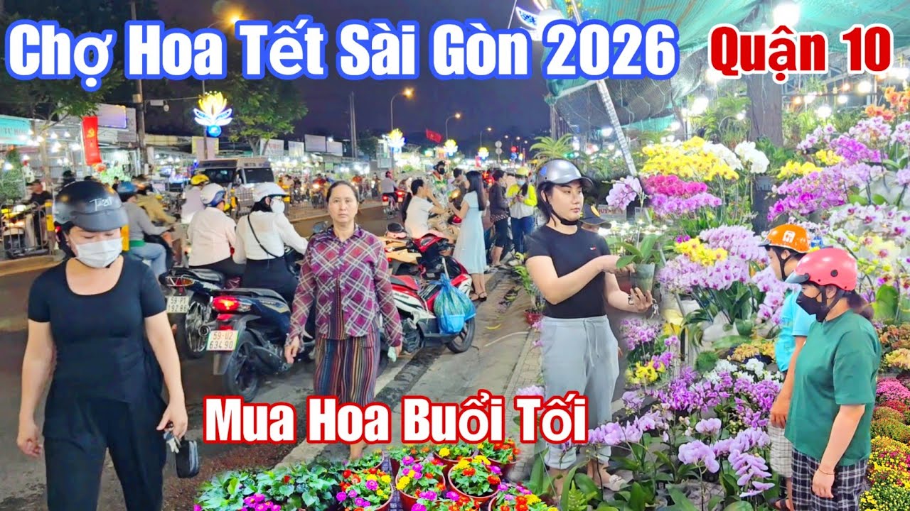 Chợ Hoa Tết sài gòn 2026 Rực RỠ..Quận 10 xuyên đêm mua hoa đón tết