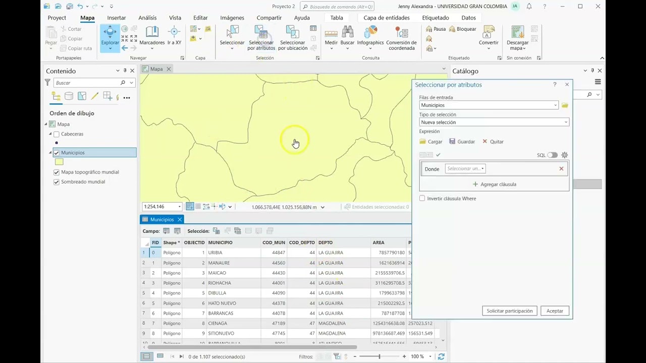 2. Selección por localización y atributos ArcGIS PRO