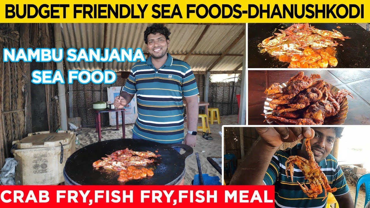 Sea Food Hunt in Dhanushkodi | Fresh Sea Food Fried in Big Tawa | Must Try Sea Foods in Dhanushkodi