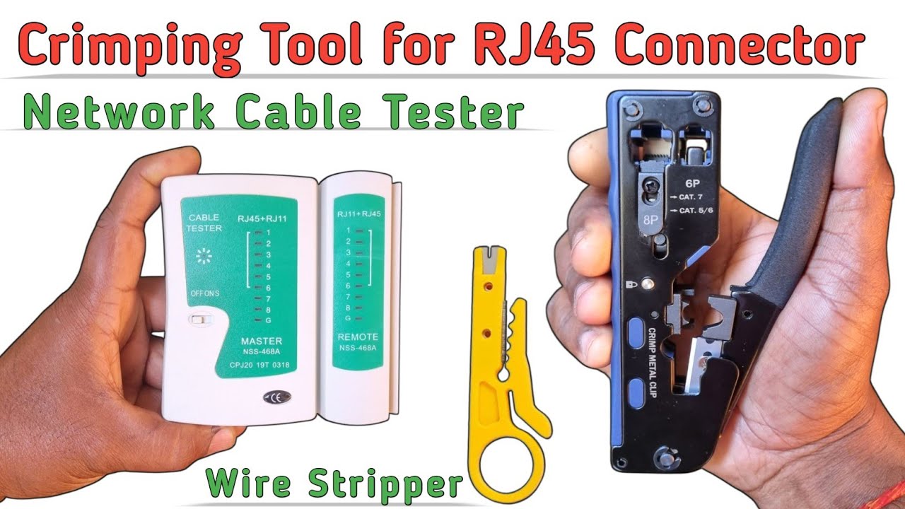 Crimping Tool Kit for RJ45 & RJ11 | Moduler Plug Crimper / Network Cable Tester / RJ45 LAN Connector