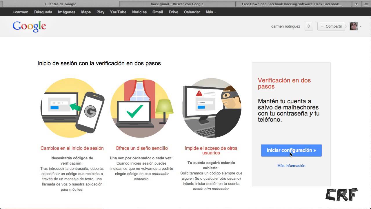 Configurar la doble verificación para cuentas Gmail
