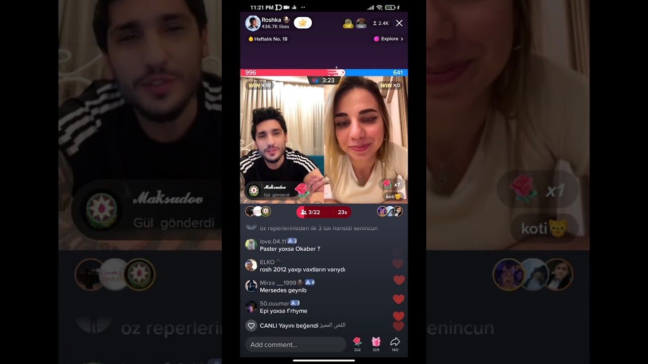 Roshka Rosh vs The Koti tik tok pk canlı yayın