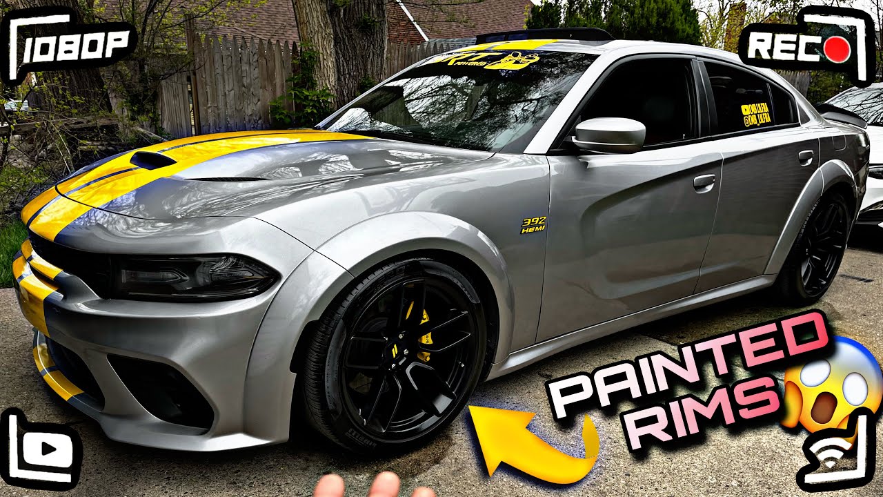 INSTALLING GLOSS BLACK RIMS ON MY WIDEBODY SCATPACK CHARGER🥵