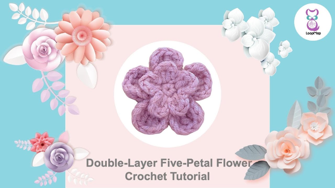 Easy Crochet 3D Flower Tutorial for Beginner | How to Crochet a Flower in Minutes | LoopMap DIY