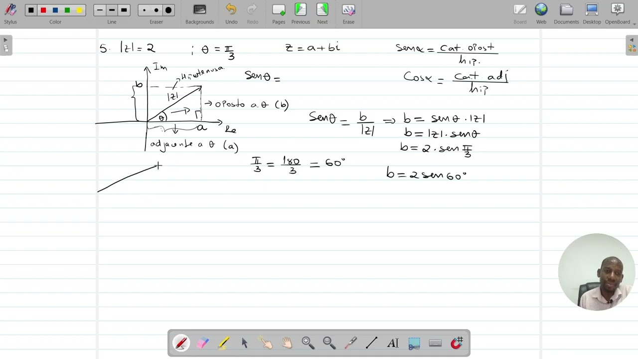 10  Representação do número complexo da forma trigonométrica para Algébrica