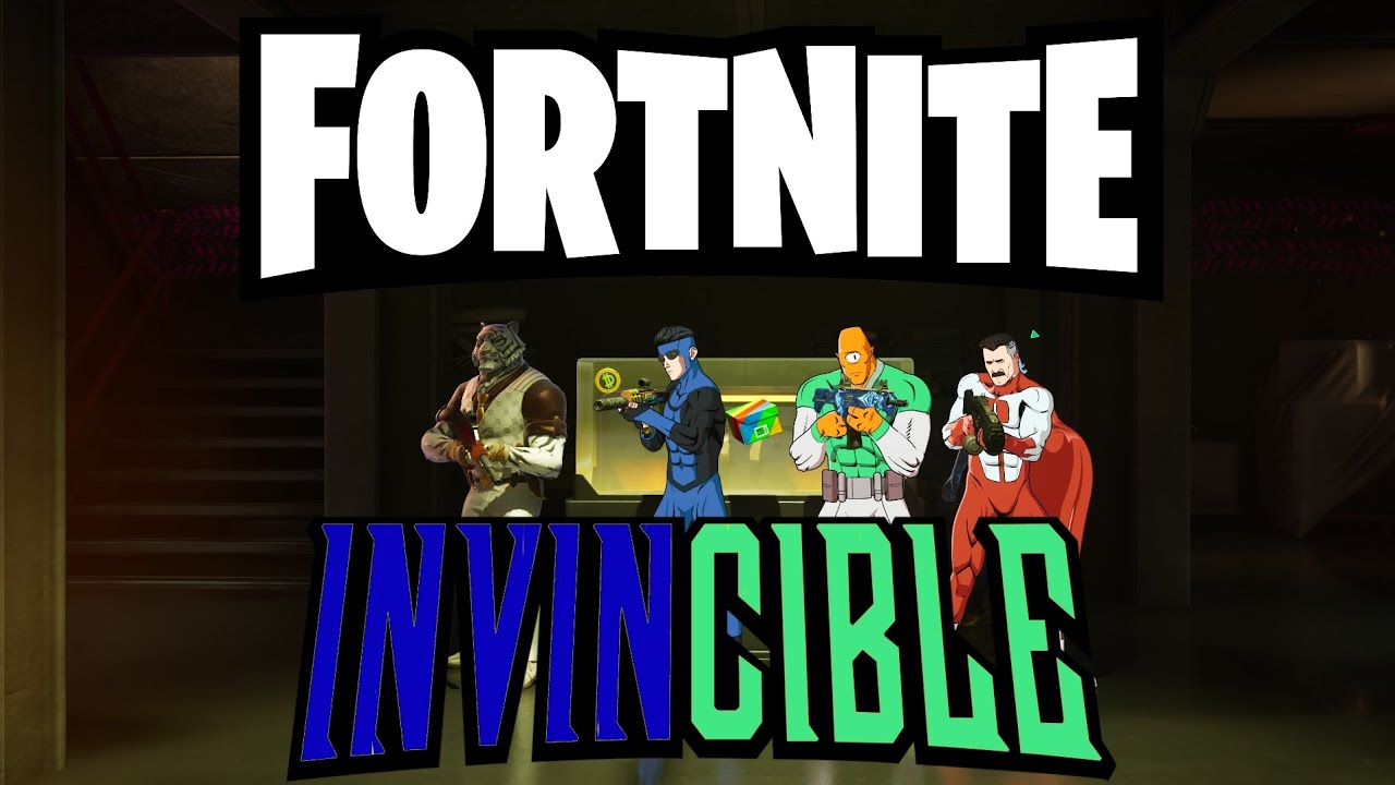 Allen the Alien, Invincible, Omni man and Battle Beast play Fortnite