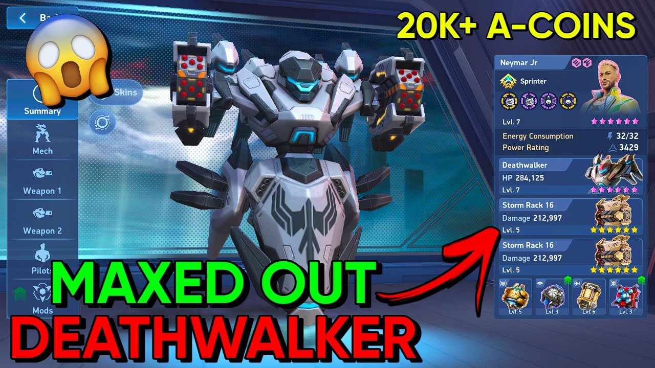 I Maxed Out DEATHWALKER in Mech Arena!! 😱 | 20k+ A-coins Spent 🤑