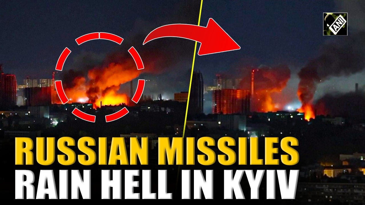 Heavy explosions light Kyiv sky during Russian missile attack on Ukraine