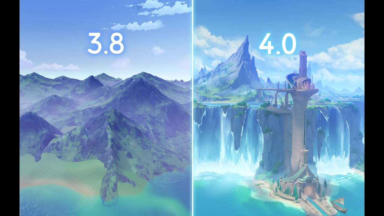 Fontaine Map Comparison V4.0 - Aerial view | Genshin Impact