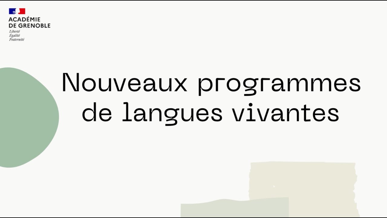 Nouveaux programmes de langues vivantes : Préambule