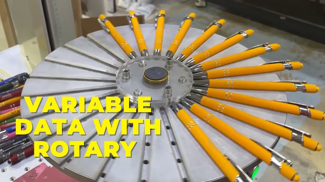 Variable data on the fiber laser using ezcad and the rotary attachment