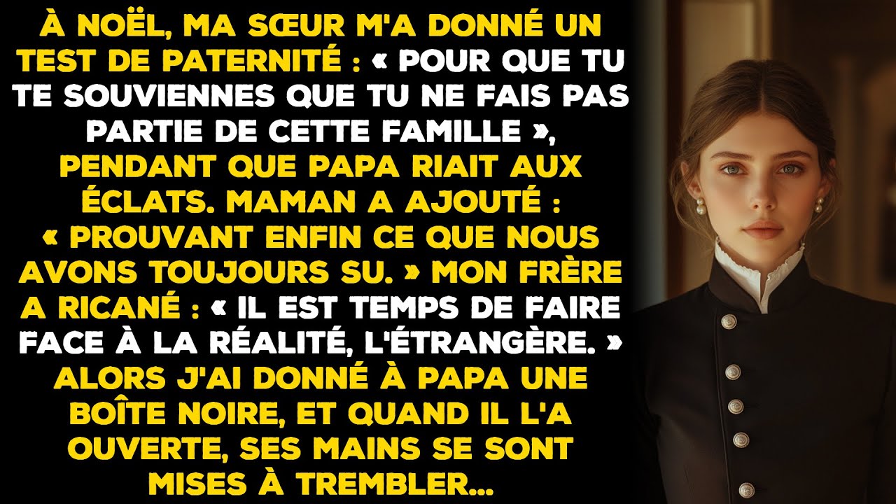 À Noël, ma sœur m'a donné un test de paternité : « Pour que tu te souviennes que tu ne fais pas