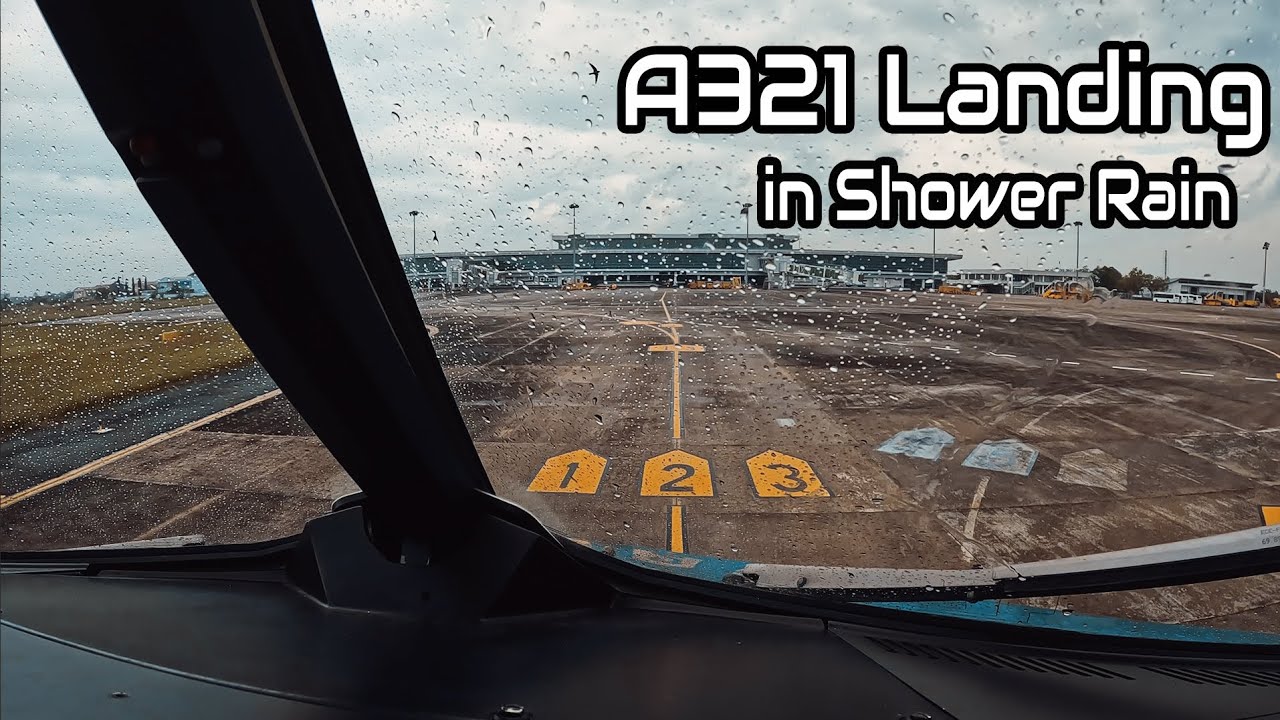 Airbus 321 Hạ cánh trong mưa - Sân bay Cần Thơ | Góc nhìn buồng lái [4K]