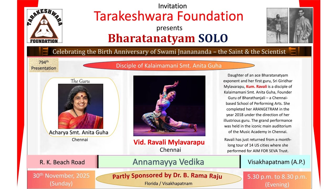 Bharatnatyam Solo | Vid. Revali Mylavarapu | Tarakeshwara foundation