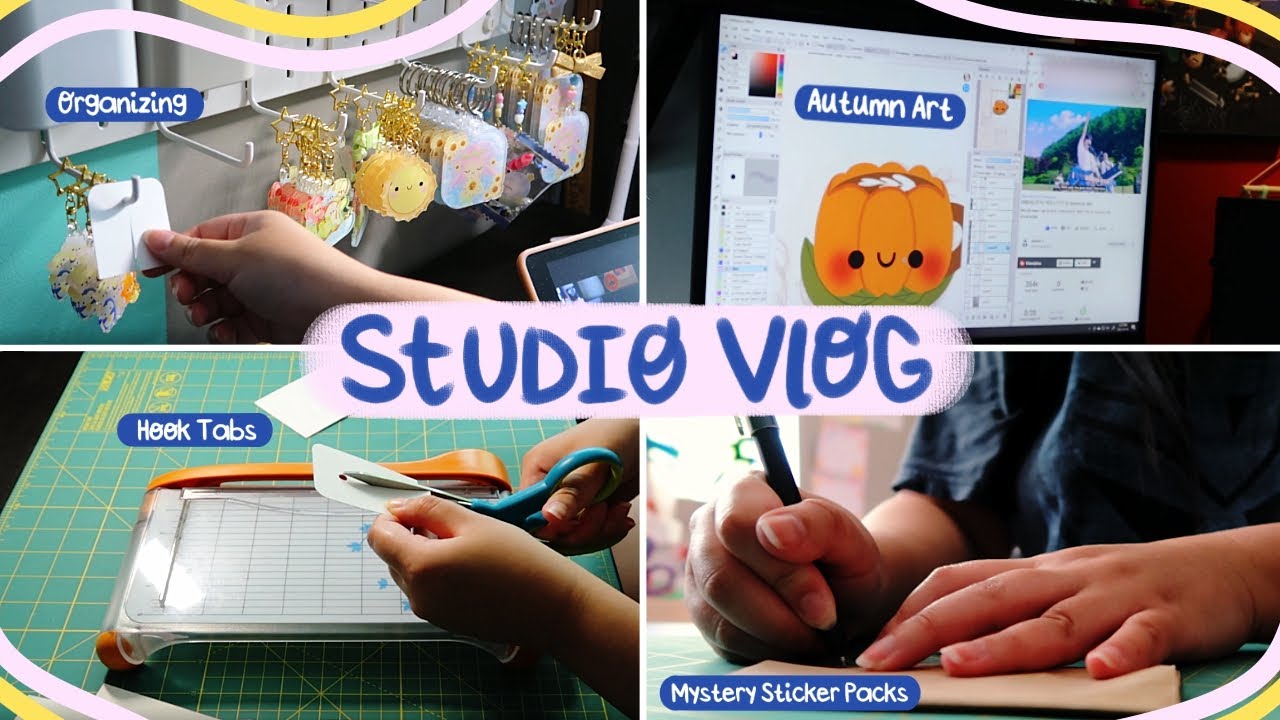 Studio Vlog: Organizing Keychains, Working on Autumn Art, and Mystery Sticker Packs