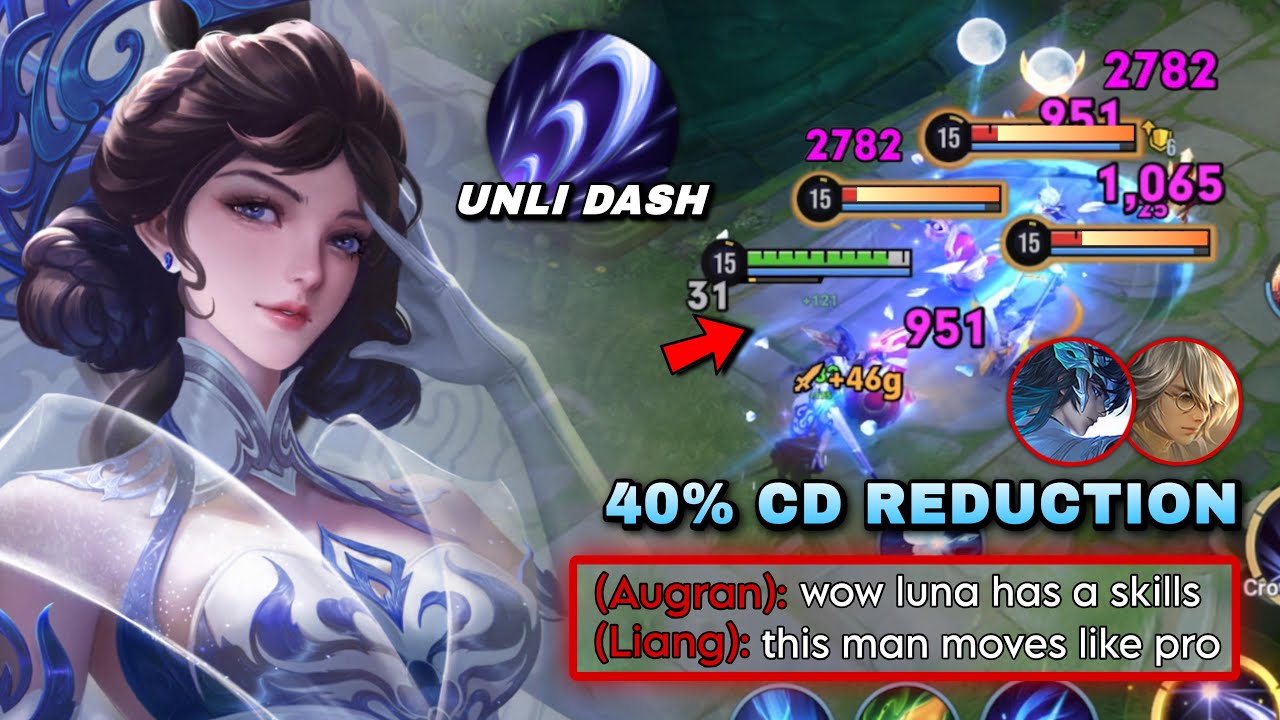 LUNA 40% CD REDUCTION UNLIMITED DASH DOMINATING IN JUNGLE! | TOP 1 LUNA BUILD & ARCANA