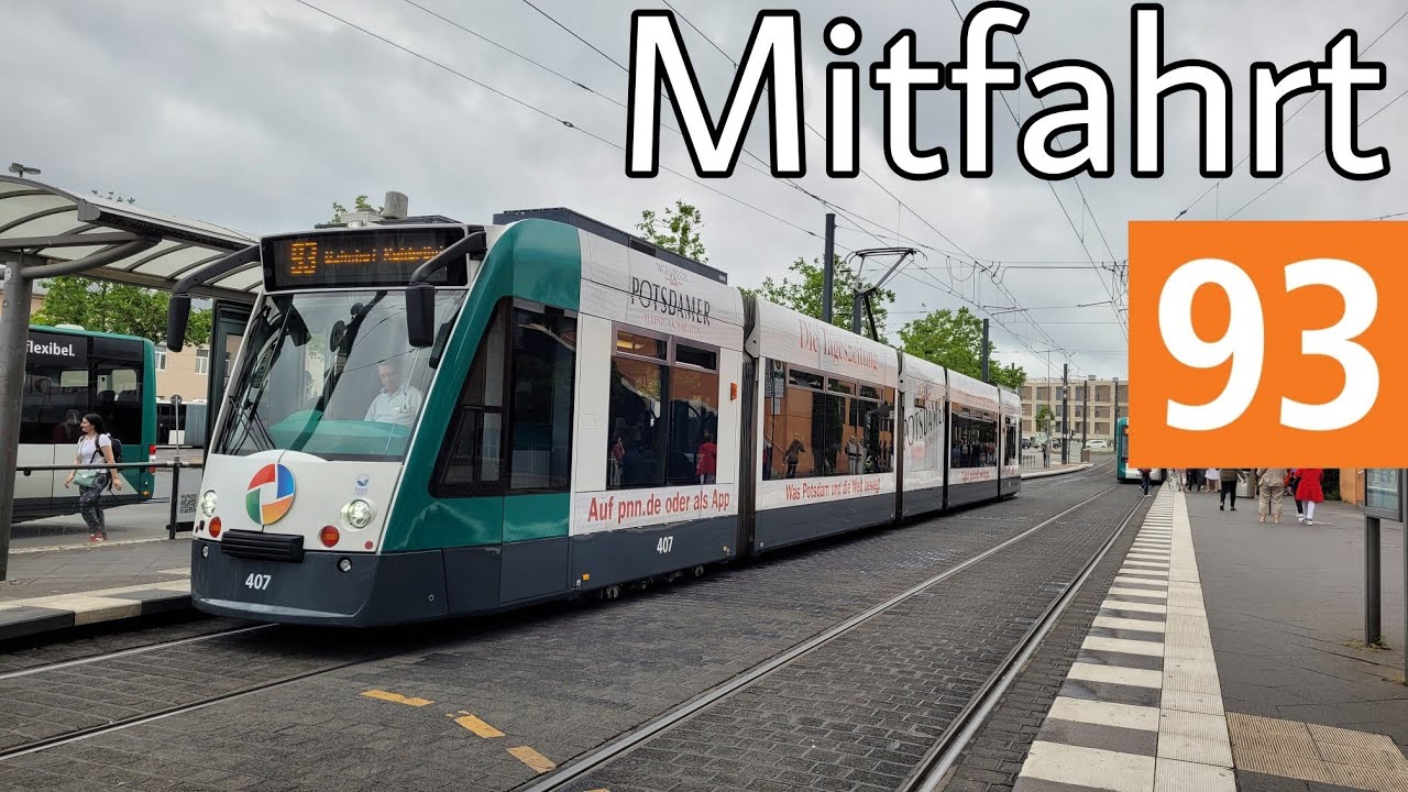 Straßenbahn Potsdam | Mitfahrt im Combino auf der Linie 93 Glienicker Brücke - Hauptbahnhof