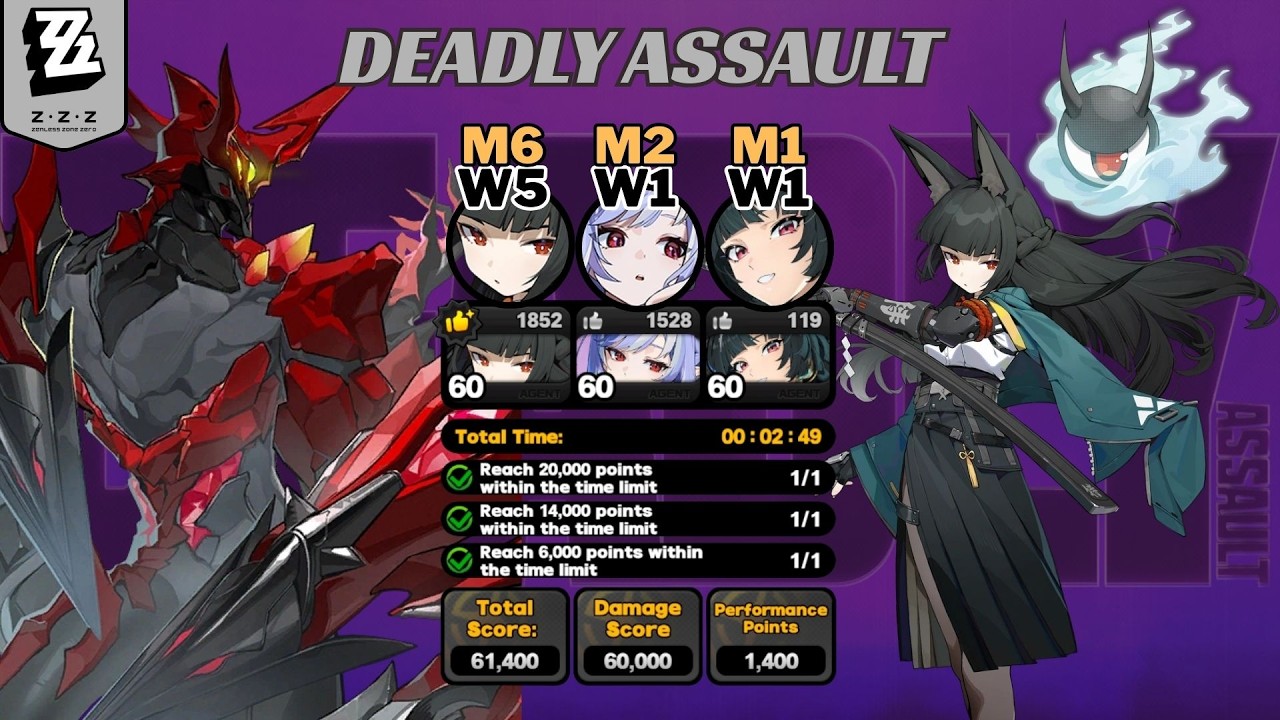61.4k Notorious Pompey Kill with M6W5 Miyabi | Deadly Assault [Zenless Zone Zero]