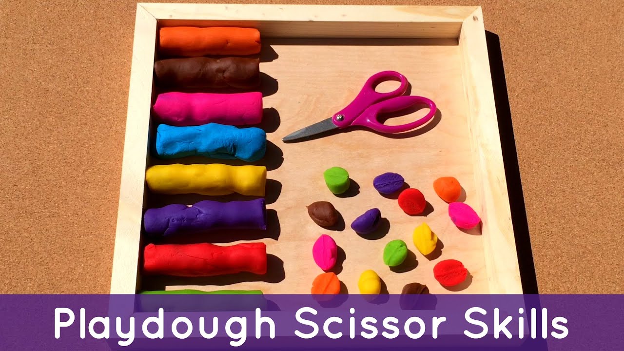 Playdough Scissor Skills - Toddler and Preschool Activity For Fine Motor Development