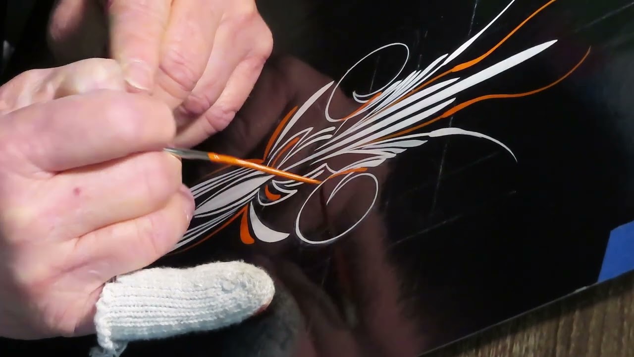 Pinstriping With White, Orange, and Gray