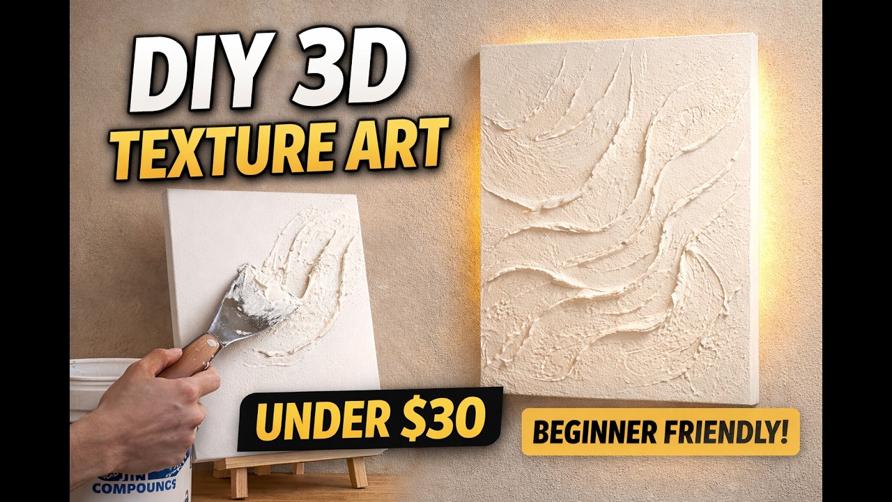 DIY 3D Textured Wall Art | Make High-End Canvas Art at Home (Beginner Friendly & Budget Under $30)