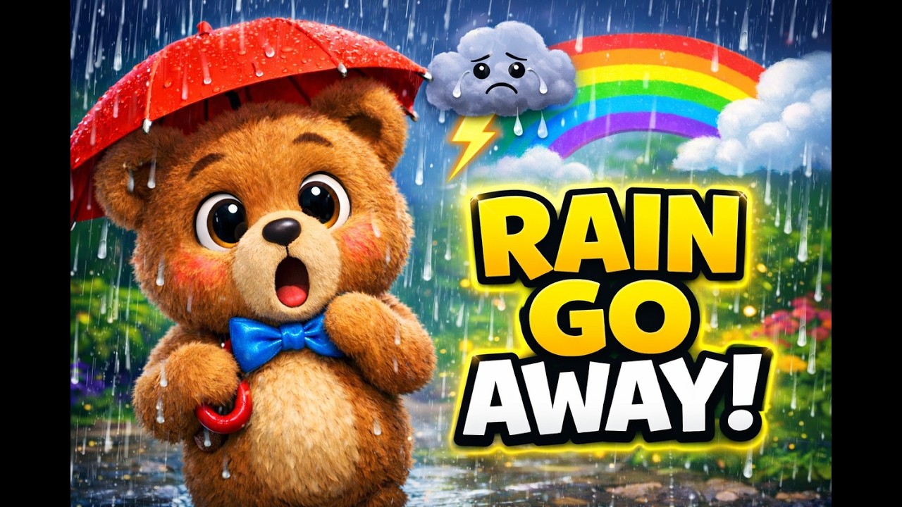 Rain Rain Go Away – Teddy Bear Song 🌈 | Fun Nursery Rhymes & Kids Songs