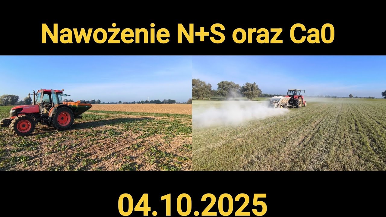 04.10.2025 - Nawożenie rzepaku azotem i siarką oraz wapnowanie użytków zielonych.