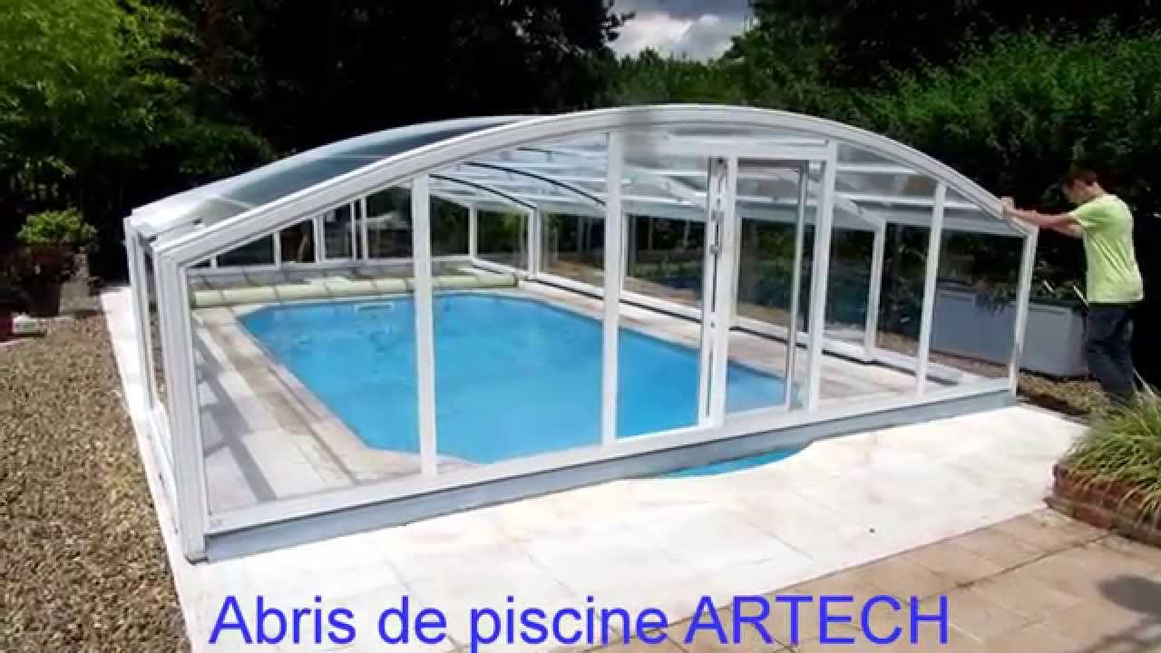 Ouverture d'un abri de piscine mi-haut ARTECH MEDYO