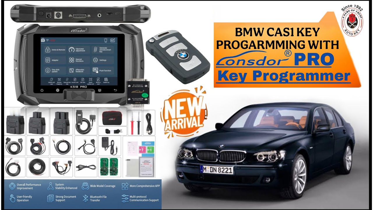 BMW CAS1 7 SERIES 2007 KEY PROGRAMMING WITH LONSDOR PRO PROGRAMMER 
