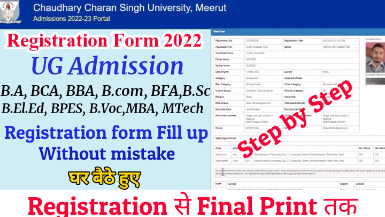 How to Fill CCS University Admission Form 2022 | UG Regular Admission Form 2022 | CCSU UG Admission
