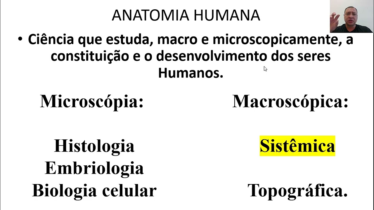 INTRODUÇÃO À ANATOMIA HUMANA: DIVISÃO DA ANATOMIA, POSIÇÃO ANATÔMICA, PARTES E REGIÕES DO CORPO