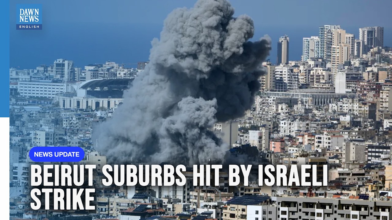 WATCH: Smoke Rises Over Beirut&rsquo;s Southern Suburbs After Israeli Strike | Dawn News English