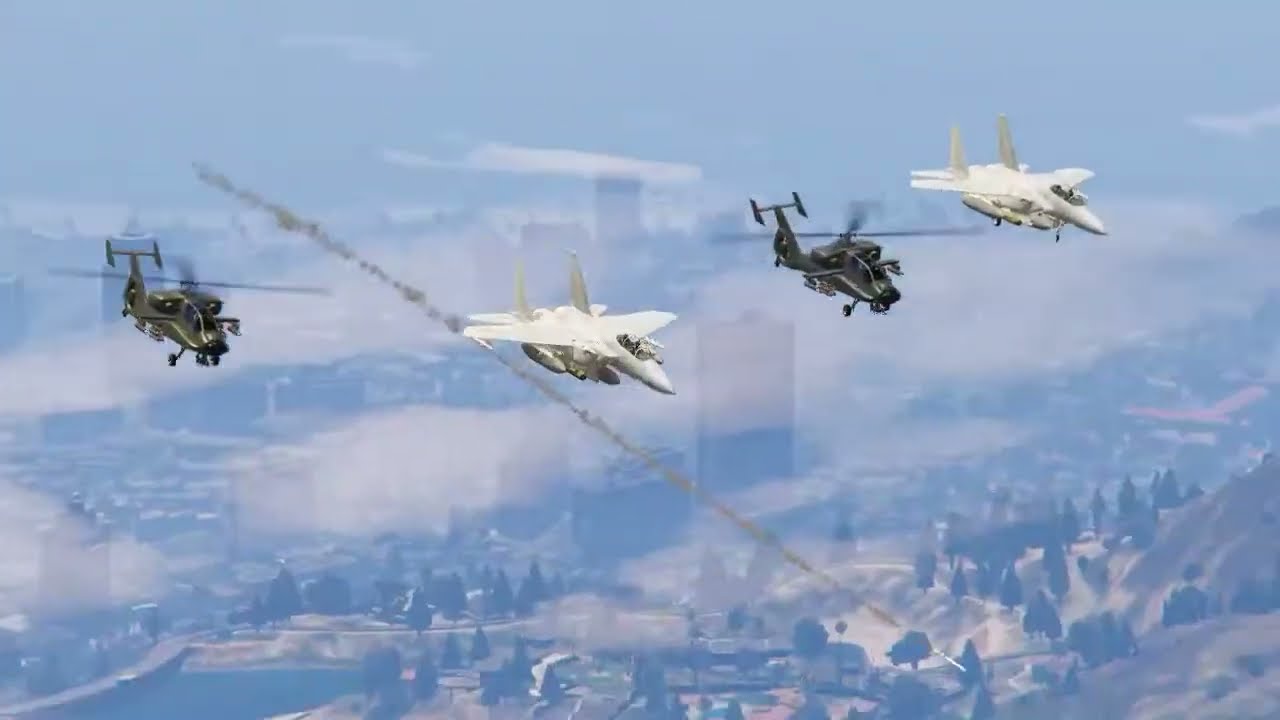 USA Fighter Jets & Irani Helicopters Attack on Israeli Military Convoy & Airport of Tel-Aviv - GTA 5