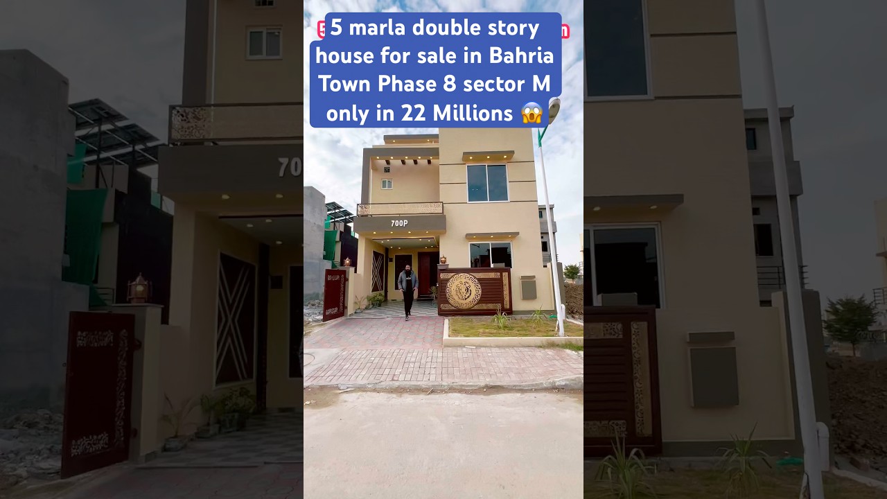 5 marla double story house for sale in Bahria Town Phase 8 sector M only in 22 Millions 😱