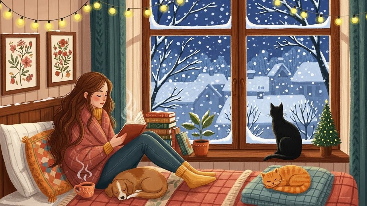 Cozy Winter Reading by the Window ☕❄️ | Lo-fi Jazz & Calm Vibes