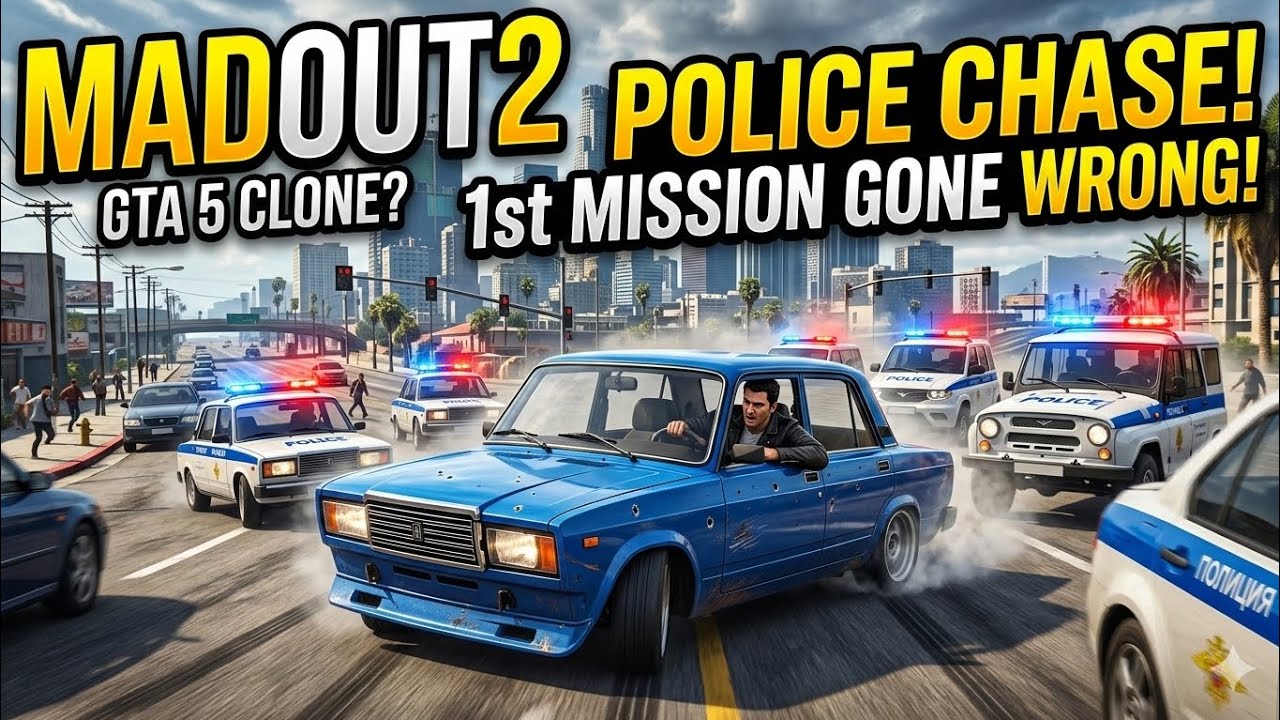  POLICE 👮 CHASE GONE WRONG! | MadOut2 Big City Online (1st Mission) 