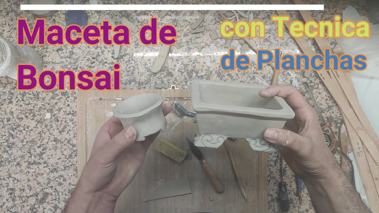 Maceta de Bonsai con la tecnica de planchas
