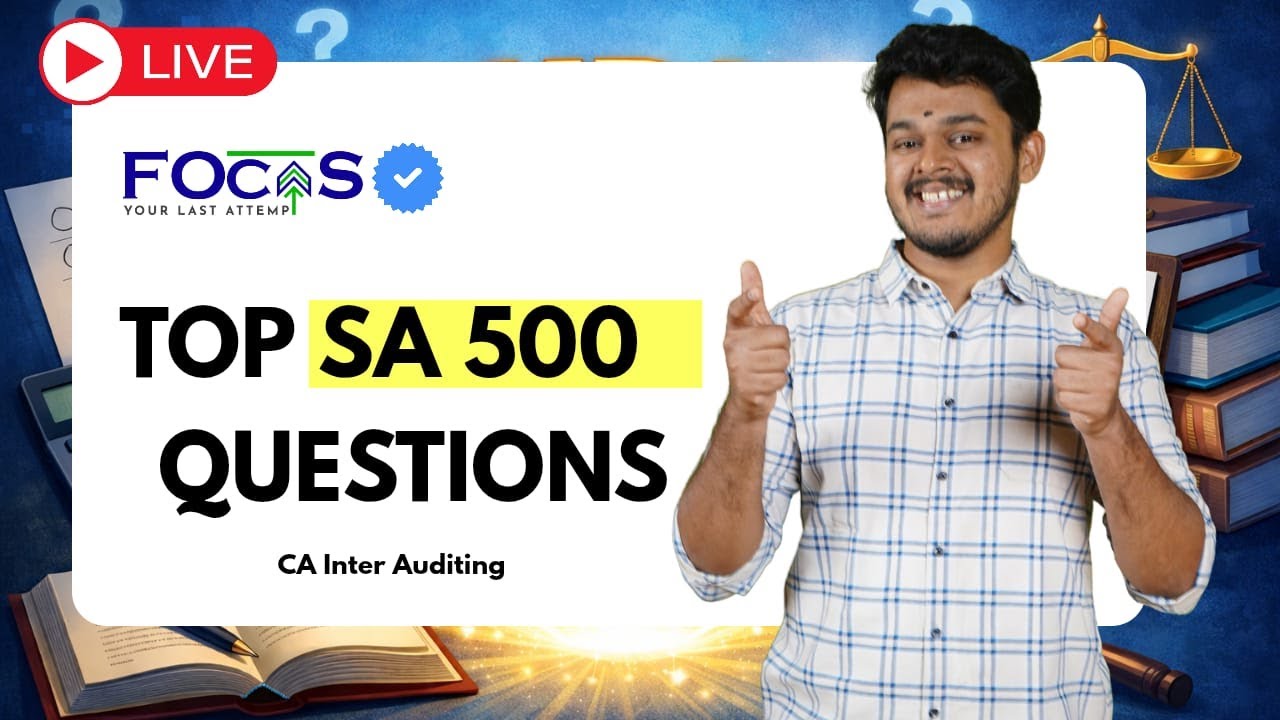 Top SA500 Series Questions Discussion - CA Inter Audit Jan'26