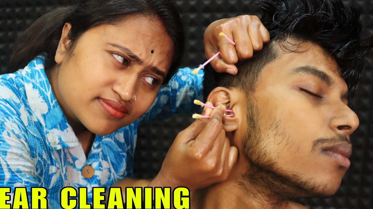 Ear Massage & Ear Cleaning by Barber Girl Pakhi | Satisfying Head Massage | Neck Cracking ASMR
