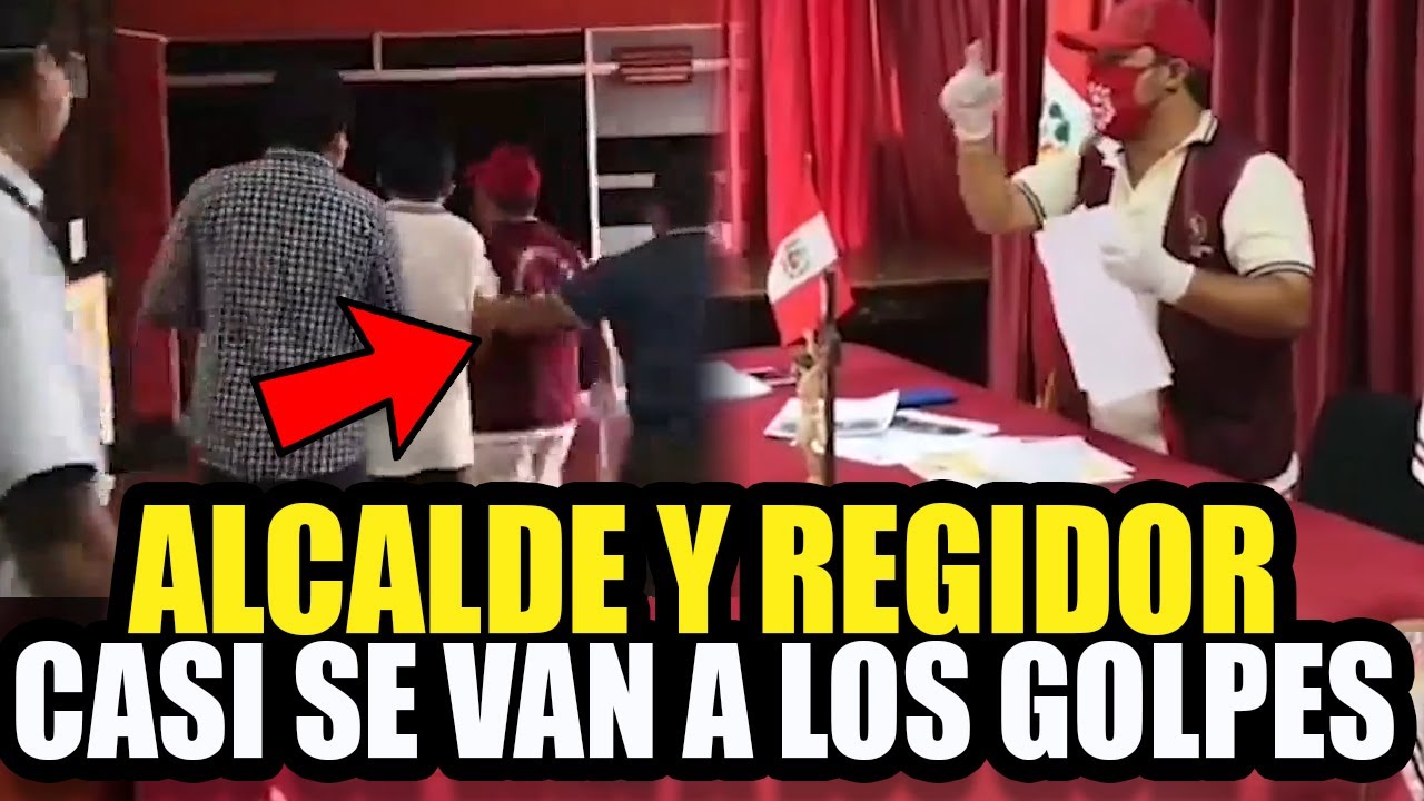 ALCALDE DE MOCHE Y REGIDOR CASI SE AGARRAN A G0LP3S EN PLENA SESION DE CONCEJO
