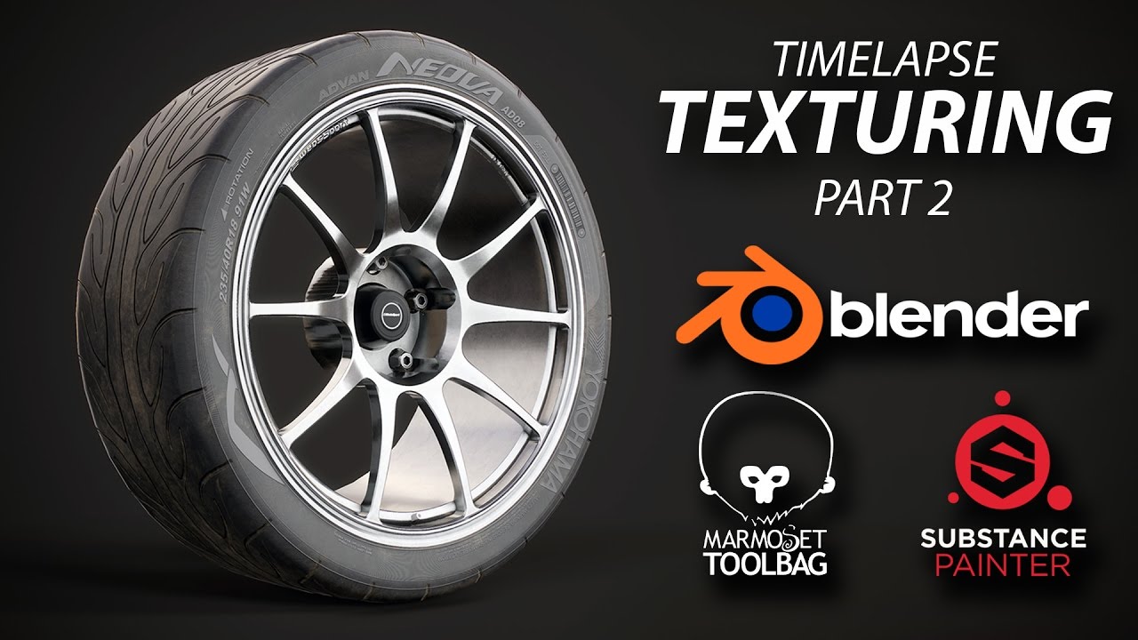 Substance Painter - midpoly wheel texturing timelapse [Part 2]