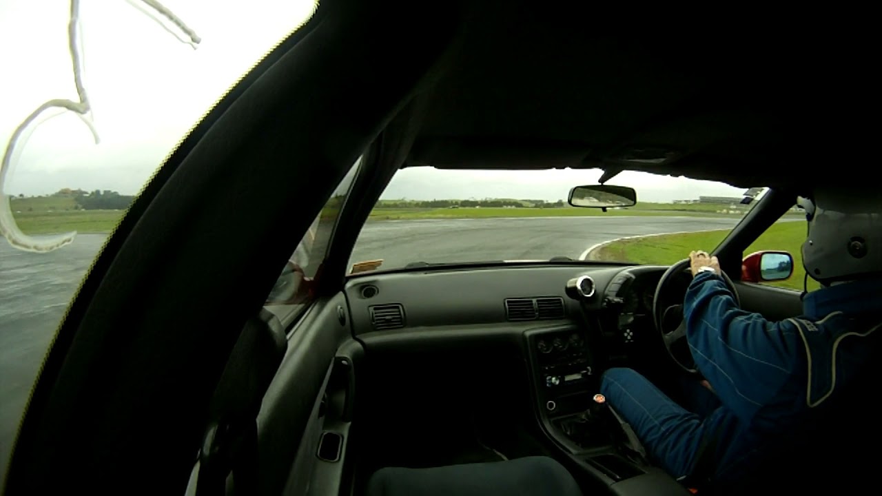 Wrestling an R32 GT-R around a damp Hampton Downs club circuit